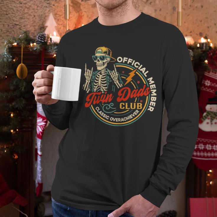 Twin Dad Club Dad Of Twins Skeleton Father's Day Men Long Sleeve T-Shirt