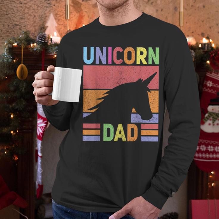 Unicorn Birthday Outfit Dad Unicorn Costume Bday Dad Unicorn Men Long Sleeve T-Shirt