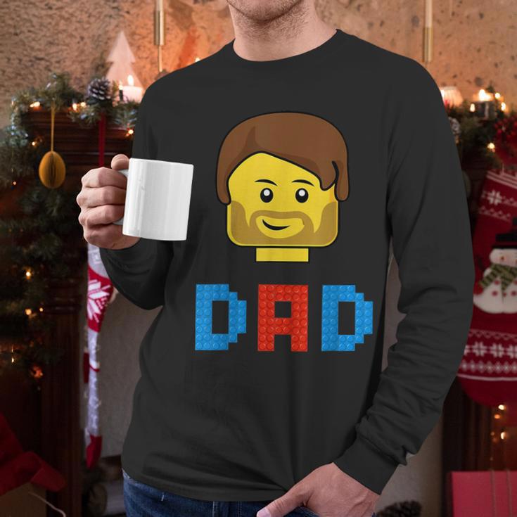 Unique Family Dad Master Builder Building Bricks Blocks Men Long Sleeve T-Shirt