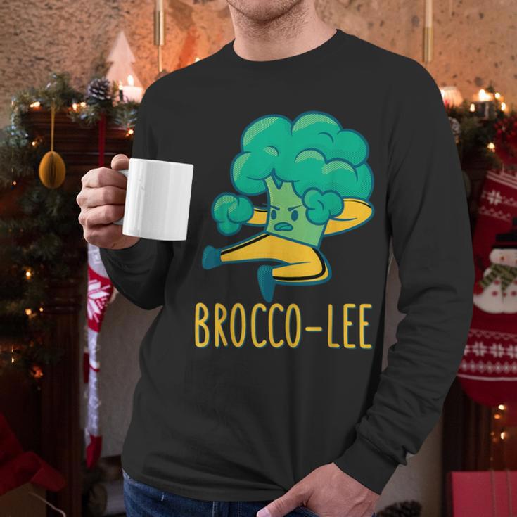 Vegetable Word Game Dad Joke Brocco-Lee Broccoli Men Long Sleeve T-Shirt