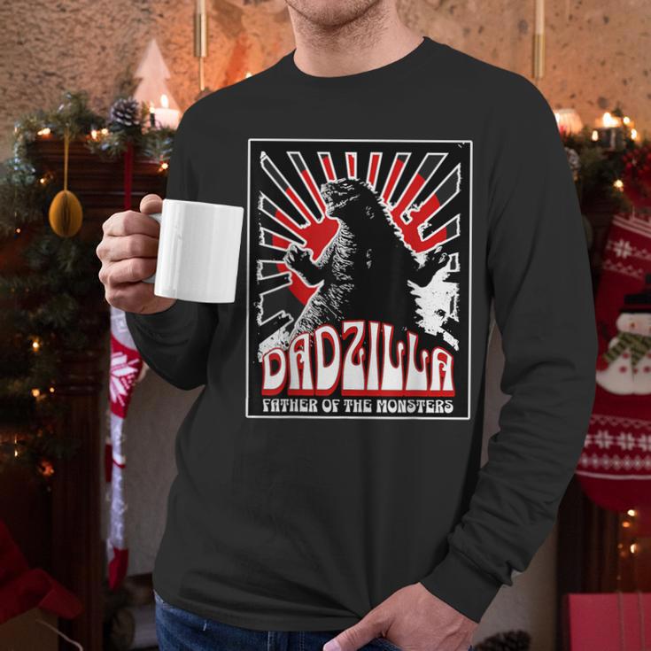 Vintage Dadzilla Father Of The Monsters Fathers Day Men Long Sleeve T-Shirt