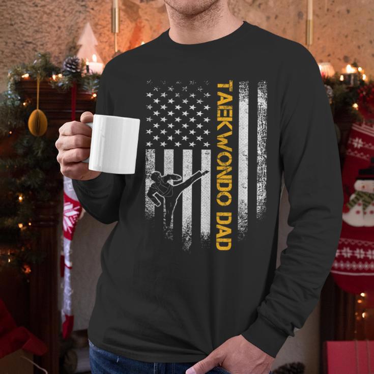 Vintage USA Flag Korea Taekwondo Training Dad Silhouette Men Long Sleeve T-Shirt Vintage USA Flag Korea Taekwondo Training Dad Silhouette Men Long Sleeve T-Shirt