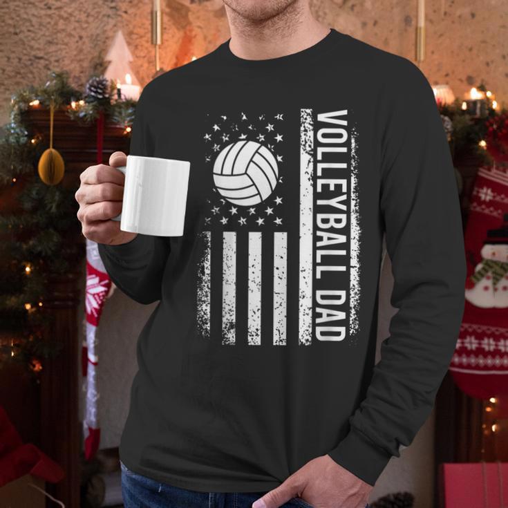 Vintage Volleyball Dad USA Flag Retro Fathers Day Daddy Papa Men Long Sleeve T-Shirt Vintage Volleyball Dad USA Flag Retro Fathers Day Daddy Papa Men Long Sleeve T-Shirt