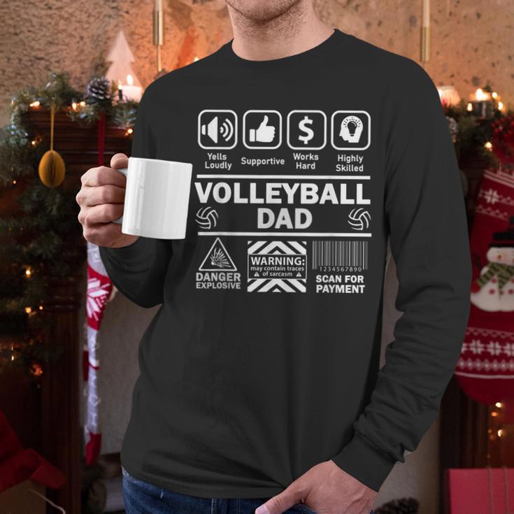 Volleyball Dad Contents Of Sports Father Men Long Sleeve T-Shirt