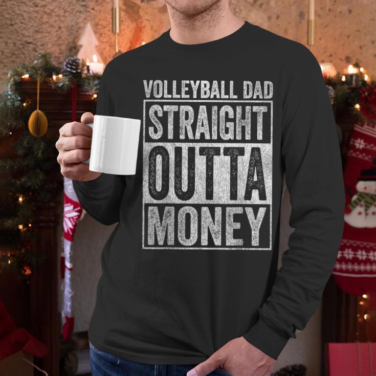 Volleyball Dad Straight Outta Money Men Long Sleeve T-Shirt