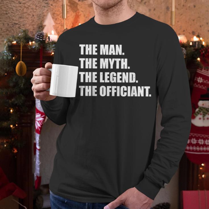 Wedding Officiant Art For Men Dad Ordained Minister Men Long Sleeve T-Shirt