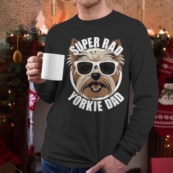 Yorkie Dad Father’s Day Yorkshire Terrier Dog Dad Men Long Sleeve T-Shirt