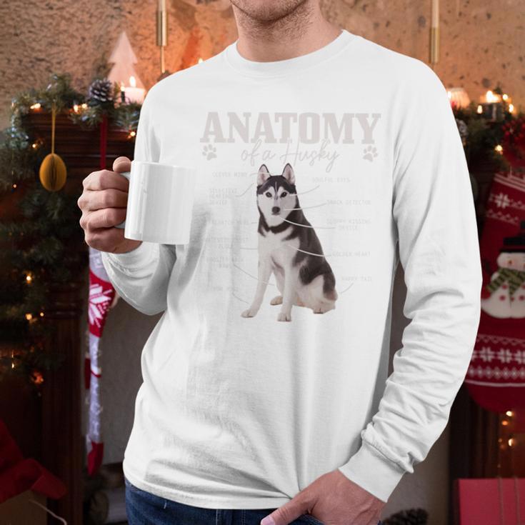 Anatomy Of A Siberian Husky Cute Dog Husky Mom Dad Men Long Sleeve T-Shirt