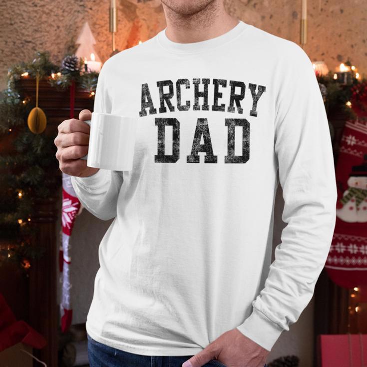 Archery Dad Birthday Classic Bold Font Archery Daddy Men Long Sleeve T-Shirt