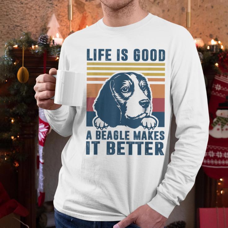 Beagle For Men Women Beagle Dog Mom Dad Beagle Men Long Sleeve T-Shirt