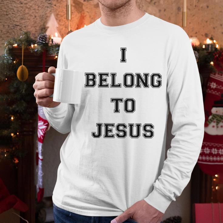 I Belong To Jesus Christian Gym Apparel Christian Dad Men Long Sleeve T-Shirt