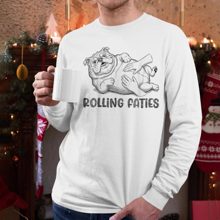 Bulldog Rolling Fatties Dog Mom Dad Owner Men Long Sleeve T-Shirt Bulldog Rolling Fatties Dog Mom Dad Owner Men Long Sleeve T-Shirt
