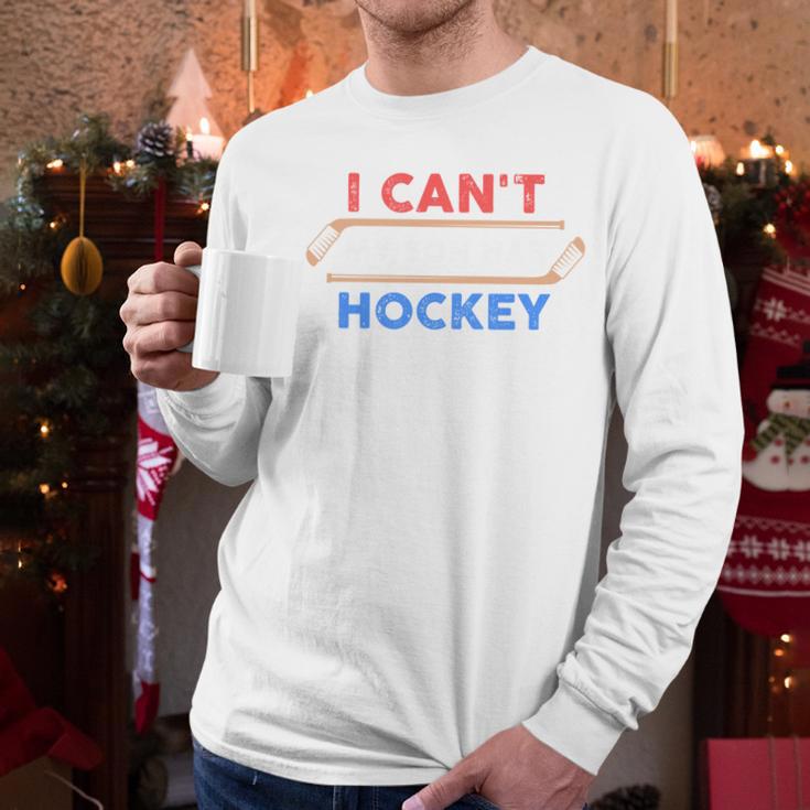 I Can't My Son Has Hockey Hockey Dad & Hockey Mom Men Long Sleeve T-Shirt