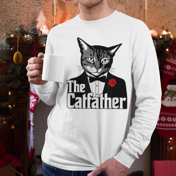 The Cat Father Cool Cat Dad Cat Lovers Men Long Sleeve T-Shirt
