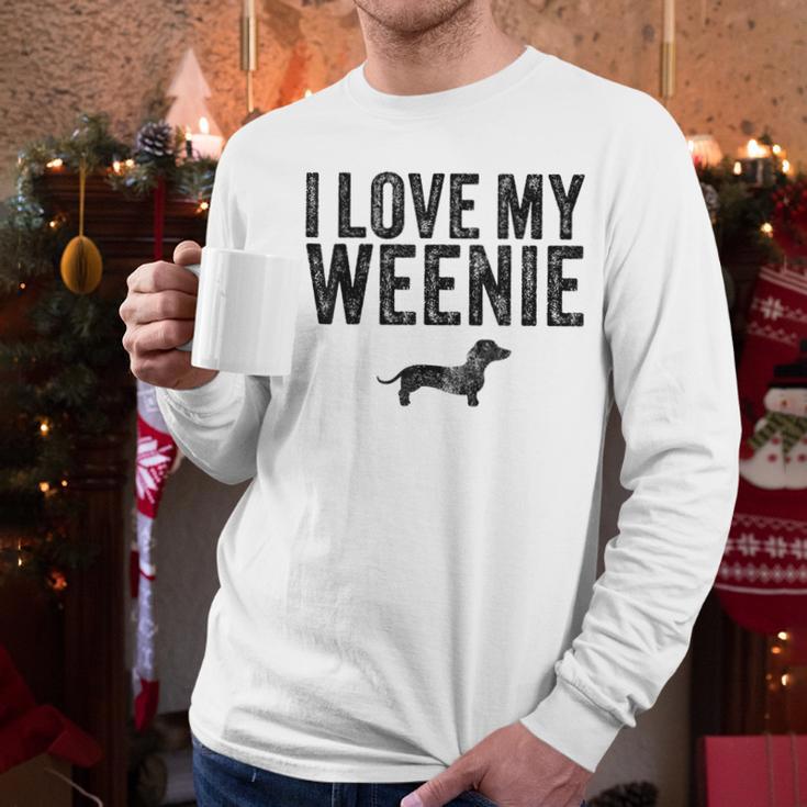 Dachshund Dog I Love My Weenie Dad Mom Dog Lover Men Long Sleeve T-Shirt Dachshund Dog I Love My Weenie Dad Mom Dog Lover Men Long Sleeve T-Shirt