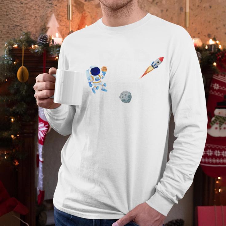 Dad Of The Birthday Boy Space Astronaut Birthday Family Men Long Sleeve T-Shirt