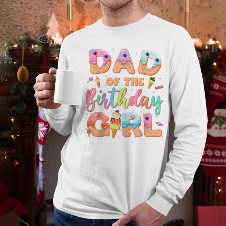 Dad Of The Birthday Ice Cream Family Matching Party Men Long Sleeve T-Shirt