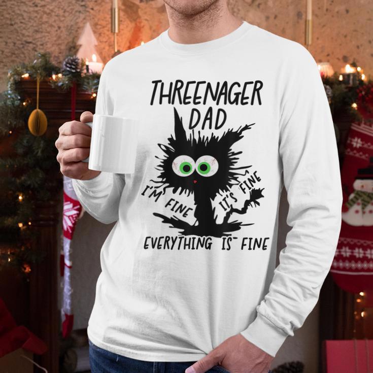 Dad Threenager Dad Daddy Of A Threenager Men Long Sleeve T-Shirt