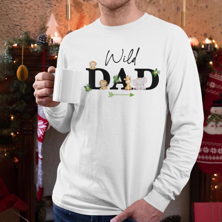 Dad Of The Wild One Zoo Birthday Safari Jungle Animal Men Long Sleeve T-Shirt