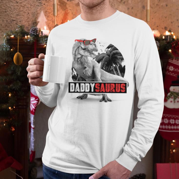 Daddysaurus T-Rex Dad Dinosaur Daddy Saurus Fathers Day Men Long Sleeve T-Shirt