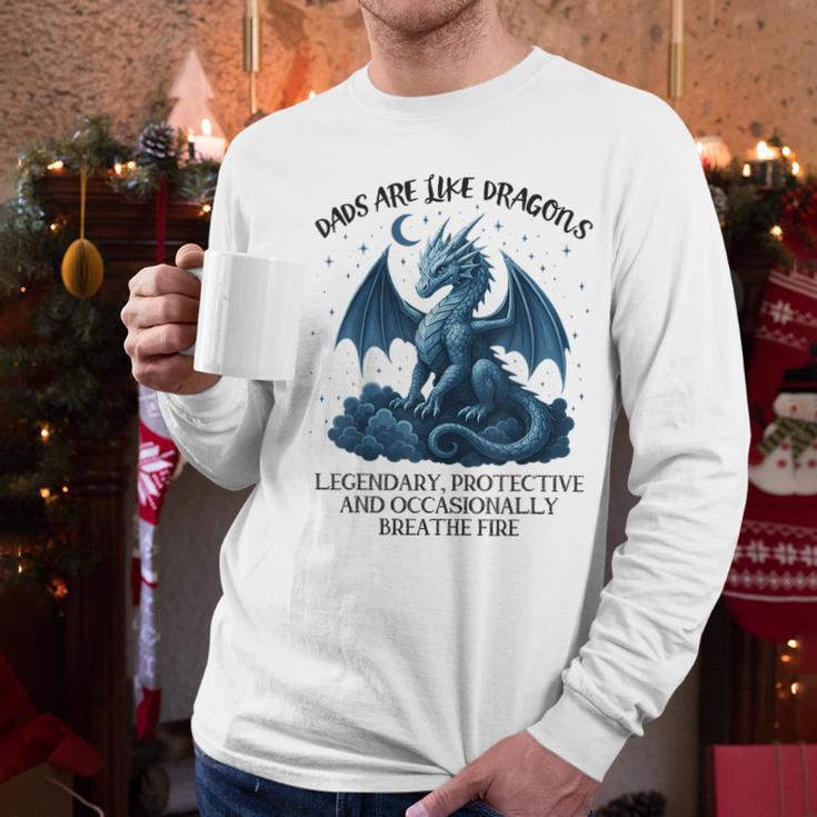 Dads Are Like Dragons Legendary Protective Fatherhood Men Long Sleeve T-Shirt