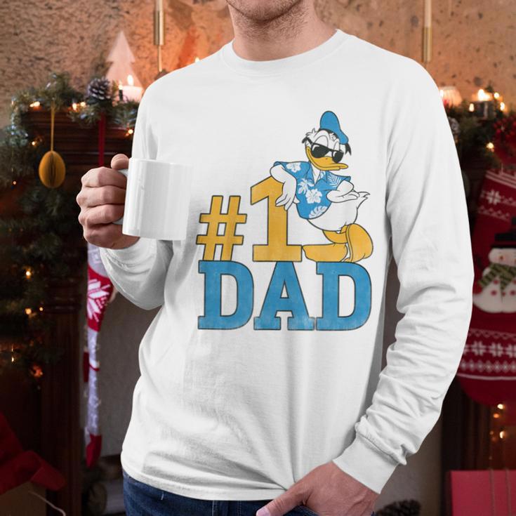 Disney Donald Duck Number One Dad Sunglasses Father's Day Men Long Sleeve T-Shirt Disney Donald Duck Number One Dad Sunglasses Father's Day Men Long Sleeve T-Shirt
