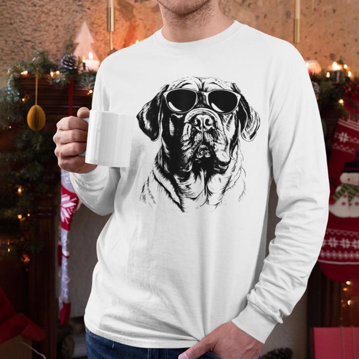 English Mastiff Sketch Drawing Art Dog Lover Mom Dad Women Men Long Sleeve T-Shirt