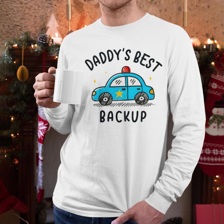 Father Son Daughter Daddy's Best Backup Father's Day Toddler Men Long Sleeve T-Shirt