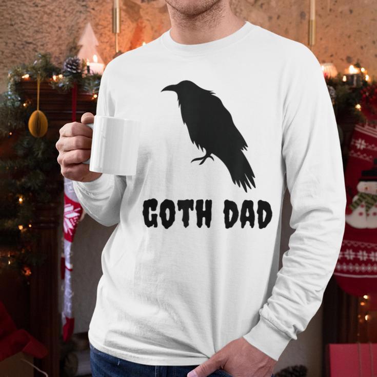 Goth Dad Gothic Bird Crow Emo Father's Day Men Long Sleeve T-Shirt
