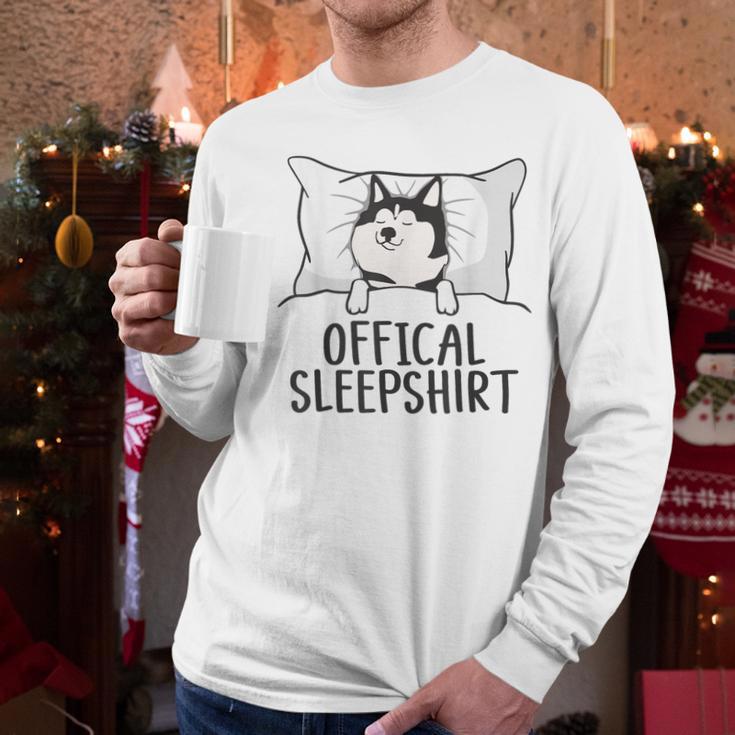 Husky Dog Pajama Husky Official Sleepshirt Mom Dad Kid Men Long Sleeve T-Shirt