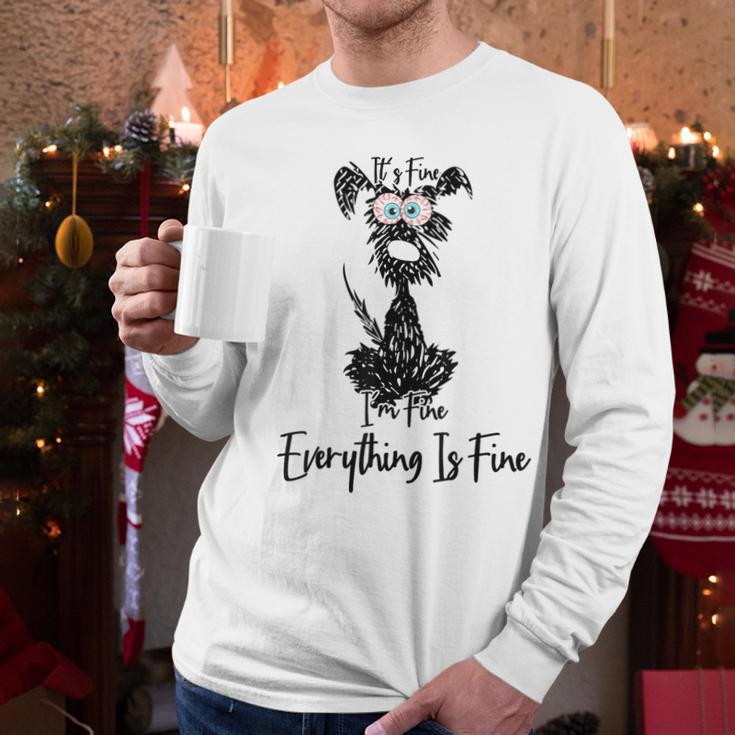 Its Fine Im Fine Everythings Fine Dog Mom Dad Lovers Men Long Sleeve T-Shirt