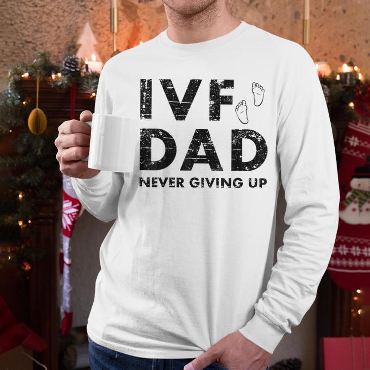 IVF Dad Retrieval Day Infertility Transfer Father Men Long Sleeve T-Shirt