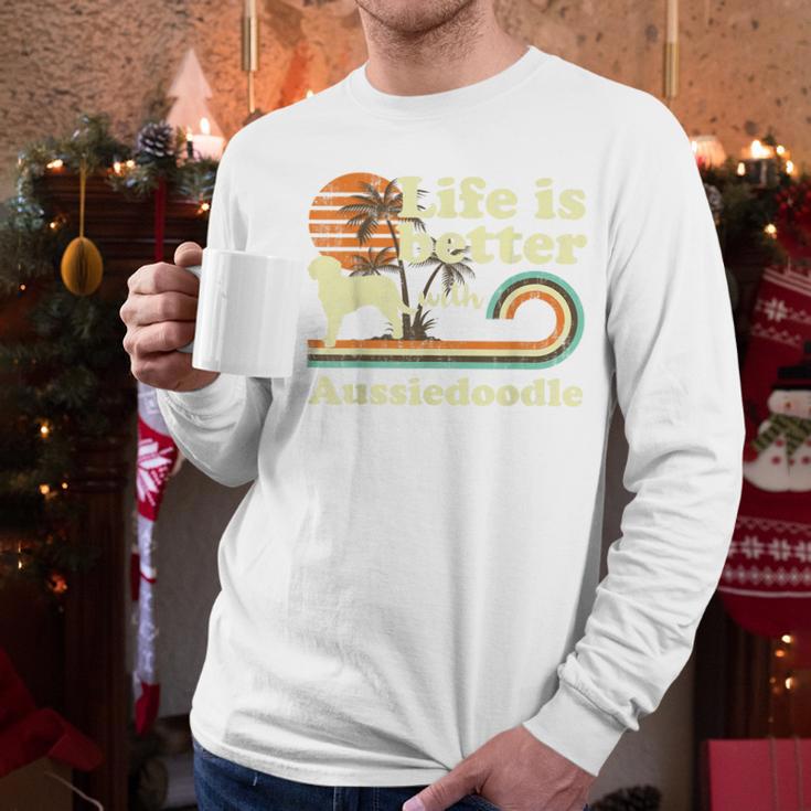 Life Better Aussiedoodle Vintage Dog Mom Dad Men Long Sleeve T-Shirt Life Better Aussiedoodle Vintage Dog Mom Dad Men Long Sleeve T-Shirt