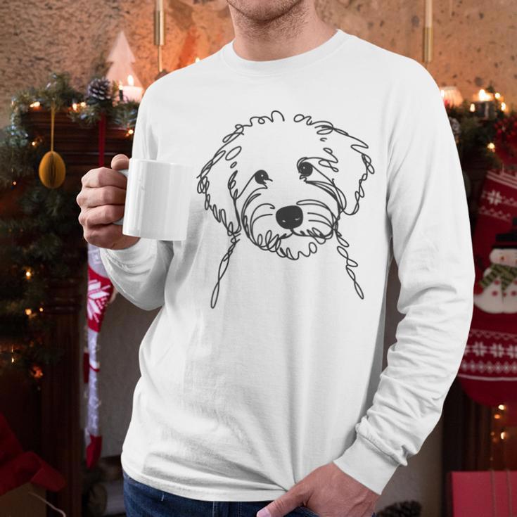 Line Art Dad Mom Dog Sheepadoodle Men Long Sleeve T-Shirt