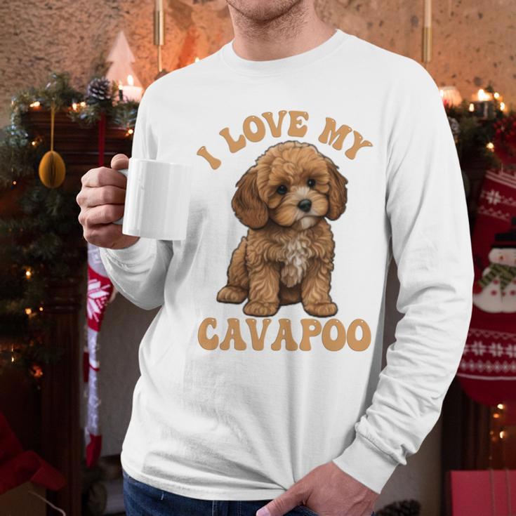 I Love My Cavapoo For Mom Dad Kids Men Long Sleeve T-Shirt