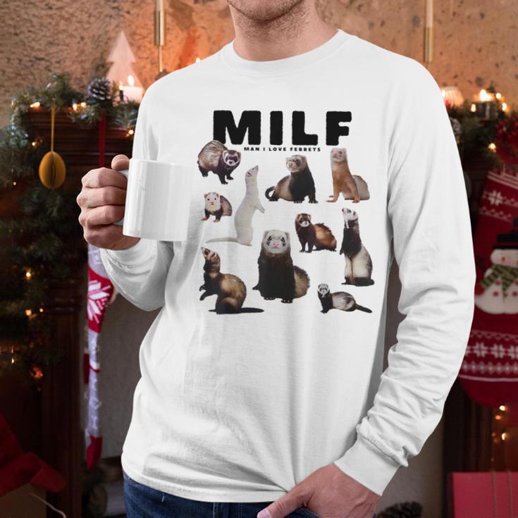 MILF Man I Love Ferrets Ferret Mom Dad Ferret Owner Men Long Sleeve T-Shirt MILF Man I Love Ferrets Ferret Mom Dad Ferret Owner Men Long Sleeve T-Shirt