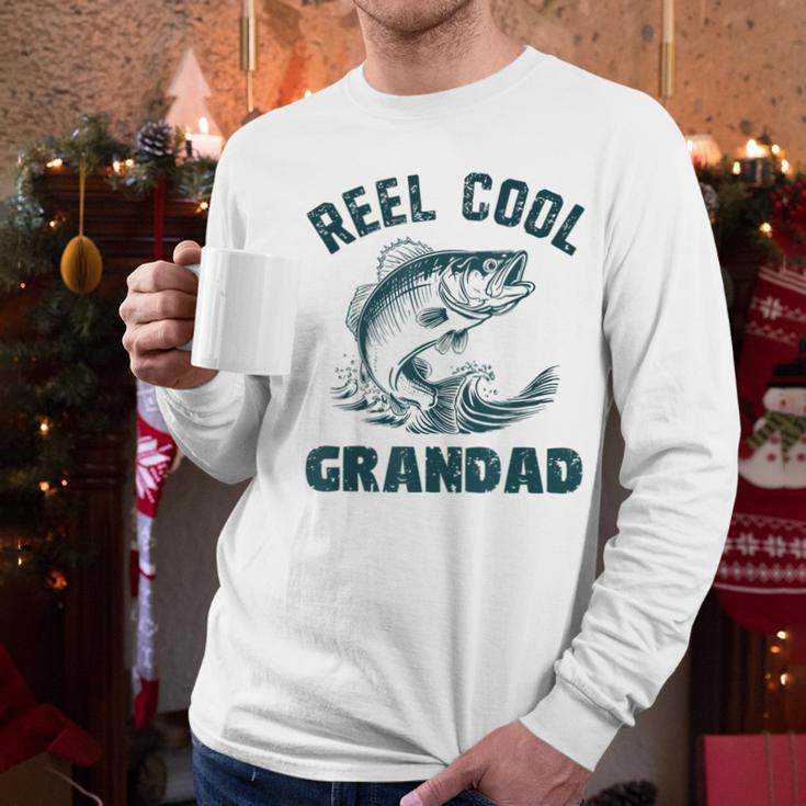 Reel Cool Grandad Fishing Grandpa Vintage Style Men Long Sleeve T-Shirt