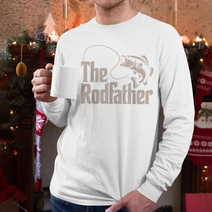 Rodfather Bass Fish Dad Joke Fishing Daughter Son Men Long Sleeve T-Shirt