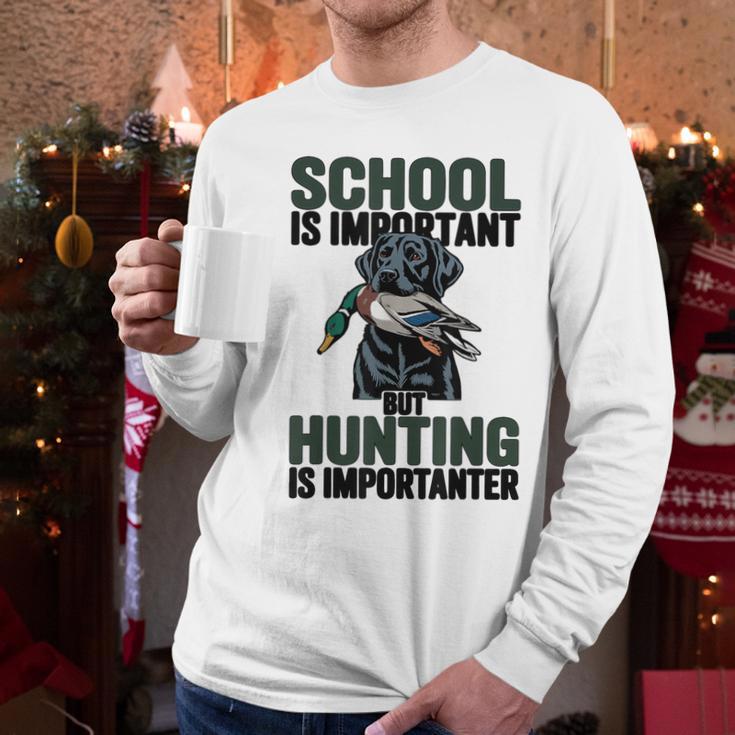 School Important But Hunting Is Importanter Dad Men Long Sleeve T-Shirt School Important But Hunting Is Importanter Dad Men Long Sleeve T-Shirt