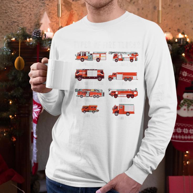 Toddler Boy Types Of FireTruck Firefighter Baby Dad Fireman Men Long Sleeve T-Shirt Toddler Boy Types Of FireTruck Firefighter Baby Dad Fireman Men Long Sleeve T-Shirt