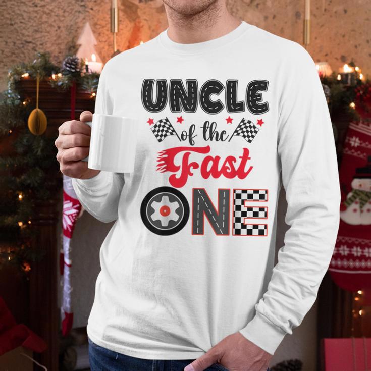 Uncle Of The Fast One Car Racing Dad 1St Birthday Boy Men Long Sleeve T-Shirt