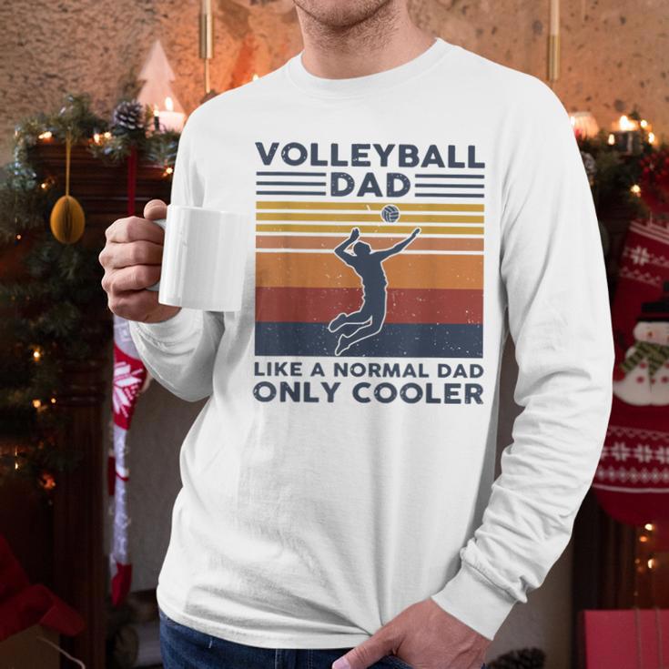 Volleyball Dad Like A Normal Dad Only Cooler Vintage Men Long Sleeve T-Shirt