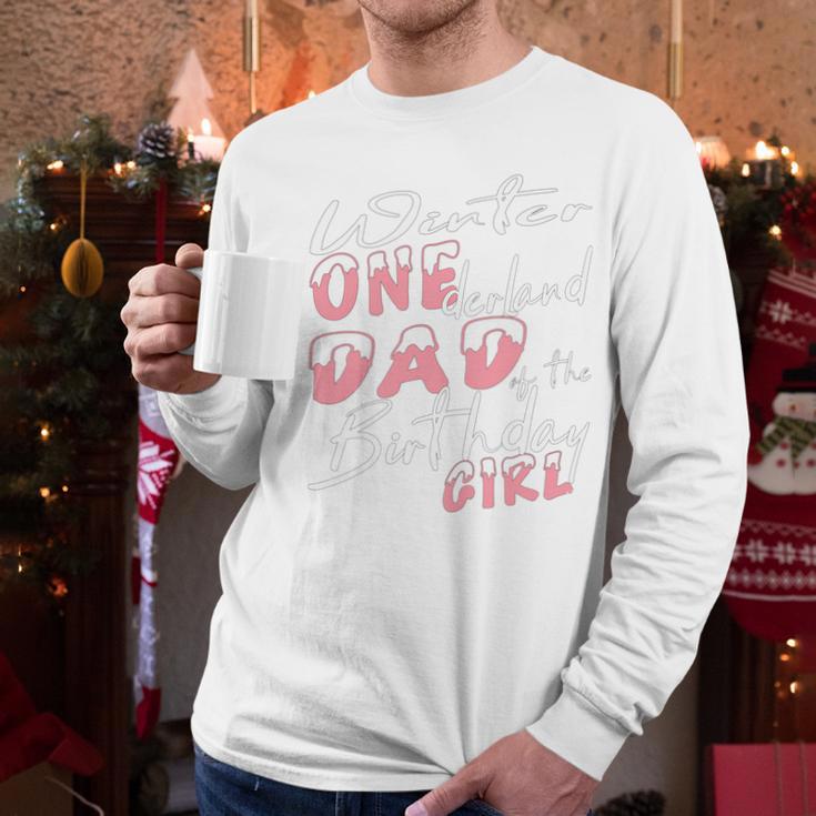 Winter Onederland 1st Birthday Theme Dad Of Birthday Girl Men Long Sleeve T-Shirt
