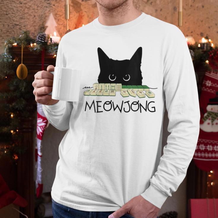 Women's Meowjong Cat Mahjong Chinese Game Cat Mom Dad Men Long Sleeve T-Shirt Women's Meowjong Cat Mahjong Chinese Game Cat Mom Dad Men Long Sleeve T-Shirt
