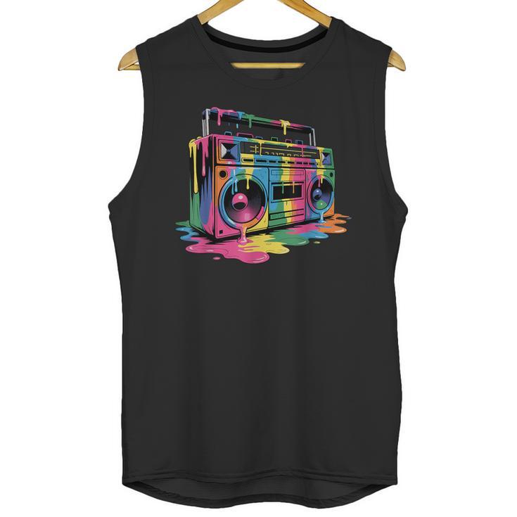 80s 90s Hip Hop Nostalgia Retro Boombox Music Lovers Unisex Tank Top