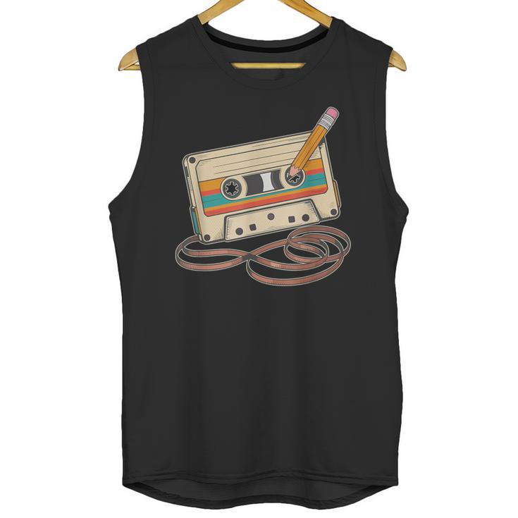 80s 90s Retro Party Costume Nostalgia Cassette Tape Pencil Unisex Tank Top
