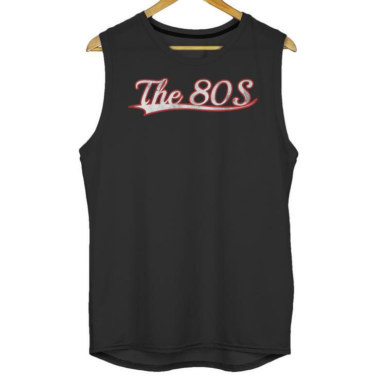 The 80S Eighties Decade Nostalgia Music Vintage Varsity Unisex Tank Top