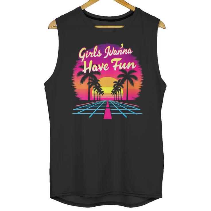 80s Fashion Girls Just Wanna Have Fun 1980s Nostalgia Unisex Tank Top