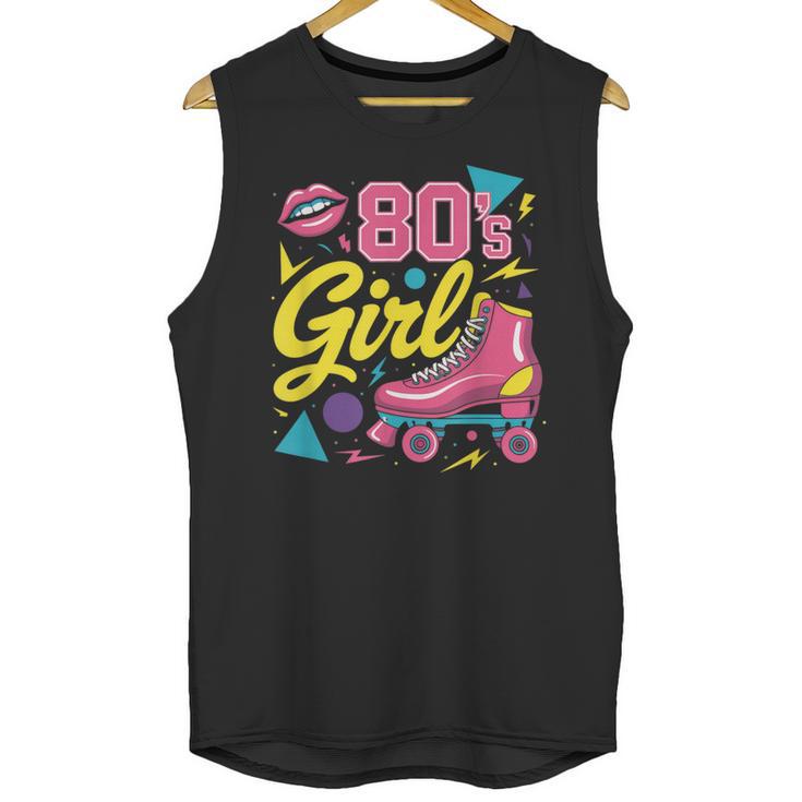 80's Girl Roller Skates Skating Eighties 1980s Nostalgia Unisex Tank Top