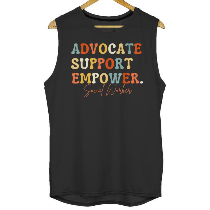 Advocate Support Empower Groovy Social Worker Graduation Unisex Tank Top